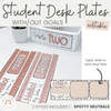 STUDENT NAME & GOALS PLATES | SPOTTY NEUTRALS | EDITABLE - Miss Jacobs Little Learners