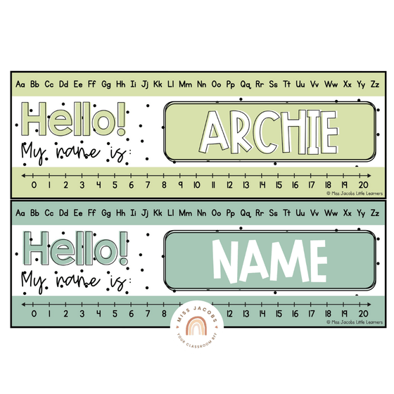 Student Name & Goals Plates | SPOTTY PASTELS | EDITABLE - Miss Jacobs Little Learners