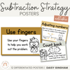 Subtraction Strategies Posters | Daisy Gingham Neutrals Math Classroom Decor - Miss Jacobs Little Learners