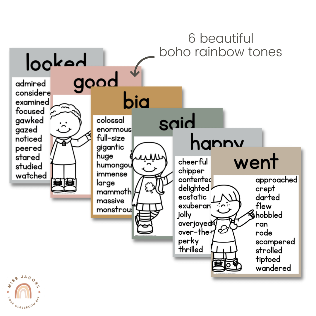 Synonym Posters - Boho Neutrals Theme - Miss Jacobs – Miss Jacobs ...