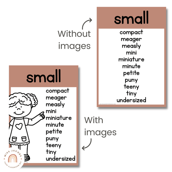 Synonym Posters | Editable | Neutral Color Palette - Miss Jacobs Little Learners