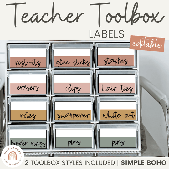 Teacher Toolbox Labels | SIMPLE BOHO
