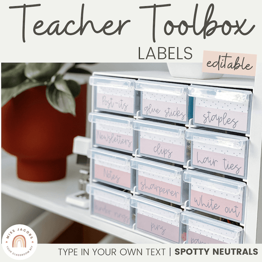 TEACHER TOOLBOX LABELS | SPOTTY NEUTRALS