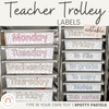 Teacher Trolley Labels | 10 Drawer Cart Labels | SPOTTY PASTELS | EDITABLE - Miss Jacobs Little Learners