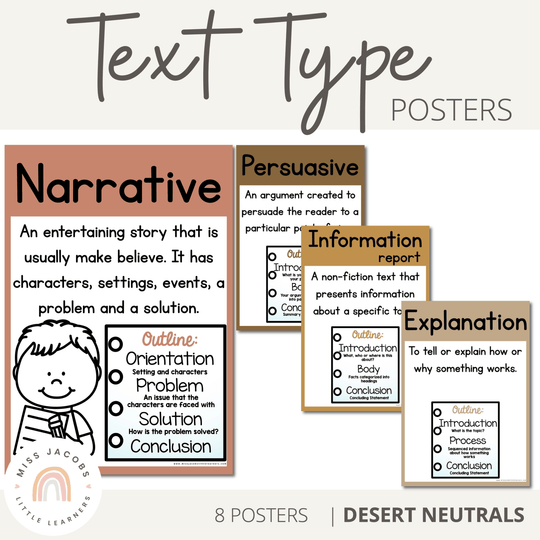 Text Types | BOHO VIBES | Desert Neutrals Decor | Editable