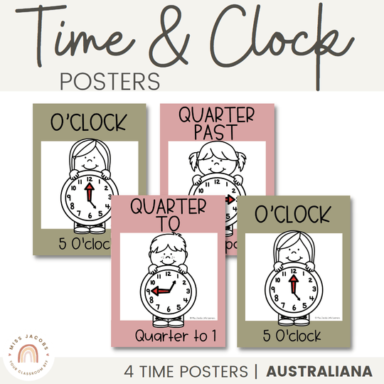 Telling Time and Clock Posters - Australiana Decor