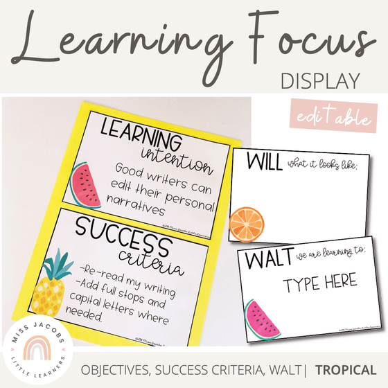 Visible Learning Display | Tropical Theme - Miss Jacobs Little Learners