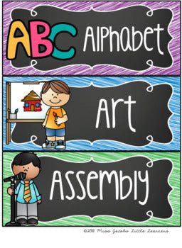 Visual Timetable | Editable | Chalkboard - Miss Jacobs Little Learners