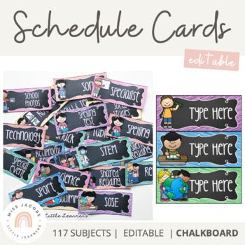 Visual Timetable | Editable | Chalkboard - Miss Jacobs Little Learners