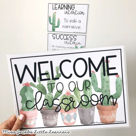 Welcome Sign | Classroom Decor | Cactus Theme