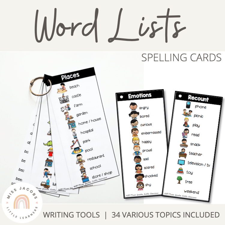 Word Lists | Writing Center Tools – Miss Jacobs Little Learners