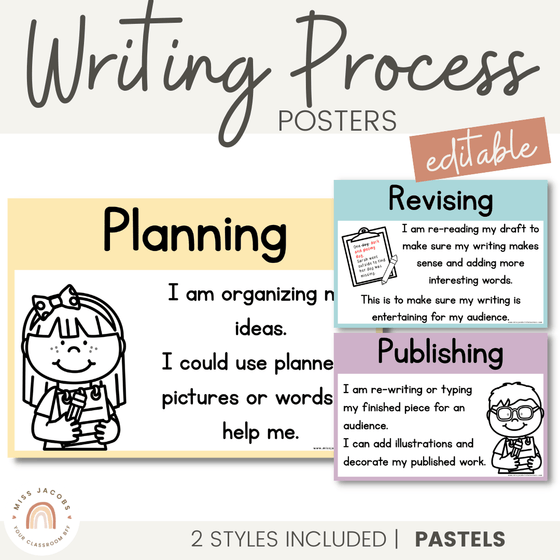 Writing Process Posters | PASTELS - Miss Jacobs Little Learners
